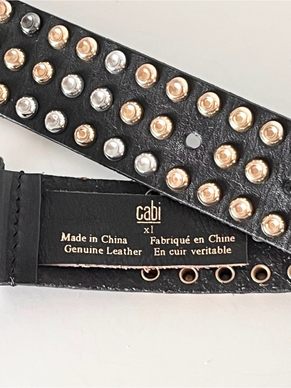CAbi Pristine Studded Leather Belt • Mixed Metal Edge XL - Picture 6 of 9